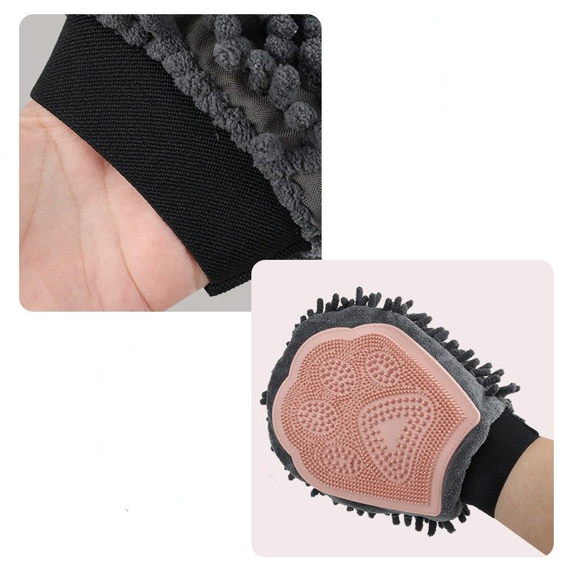 2 In 1 Pet Bathing Grooming Glove Massage Cleaning Brush