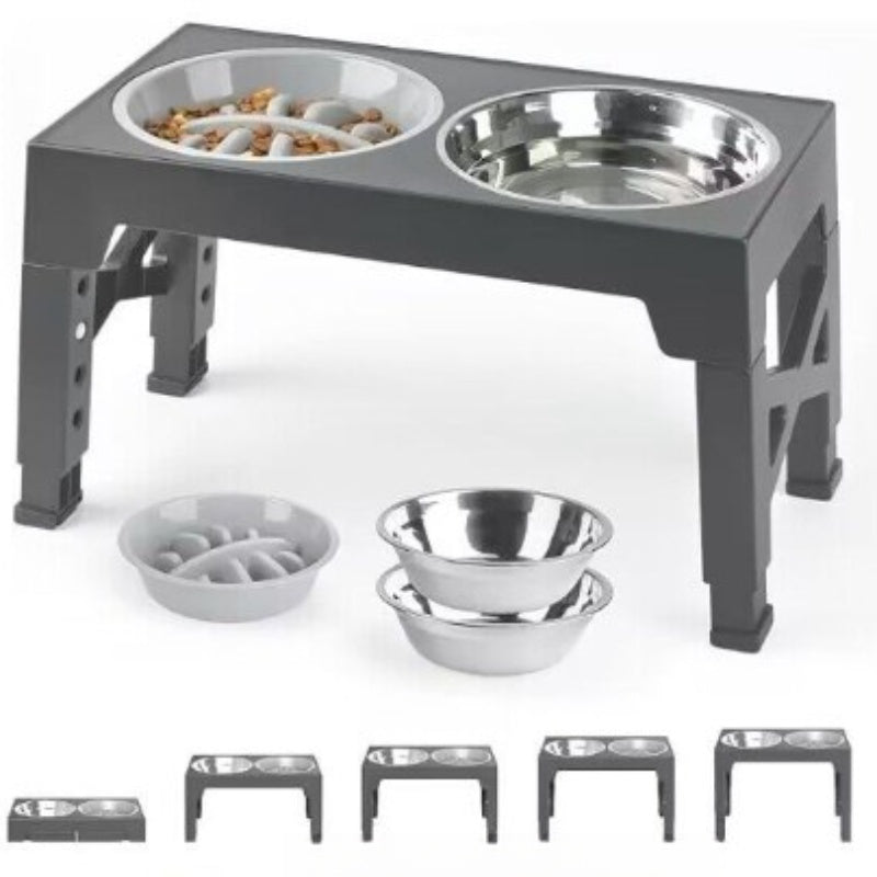 Elevated Pet Feeding Bowl Neck Support Anti-Tip Design