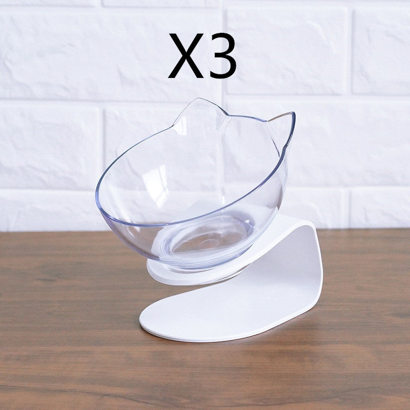Non Slip Elevated Pet Double Feeding Bowl Transparent Stand