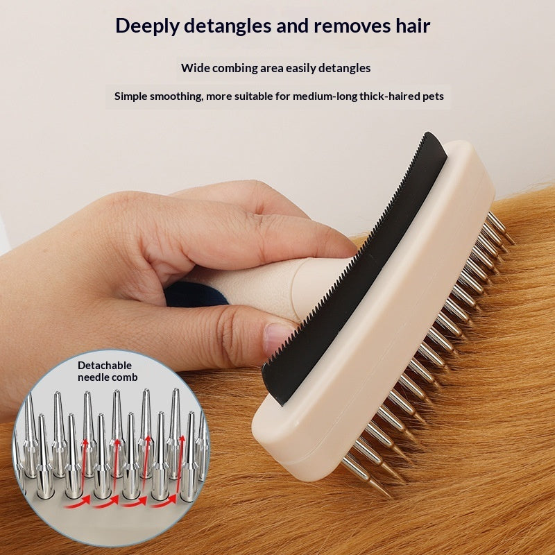 Pet Grooming Detangling Brush Loose Hair Removal Tool