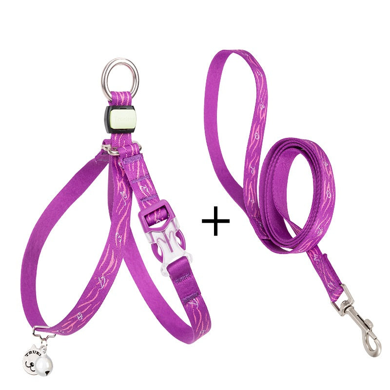 Bell Chest Strap Pet Harness Vest Leash For Small Pet