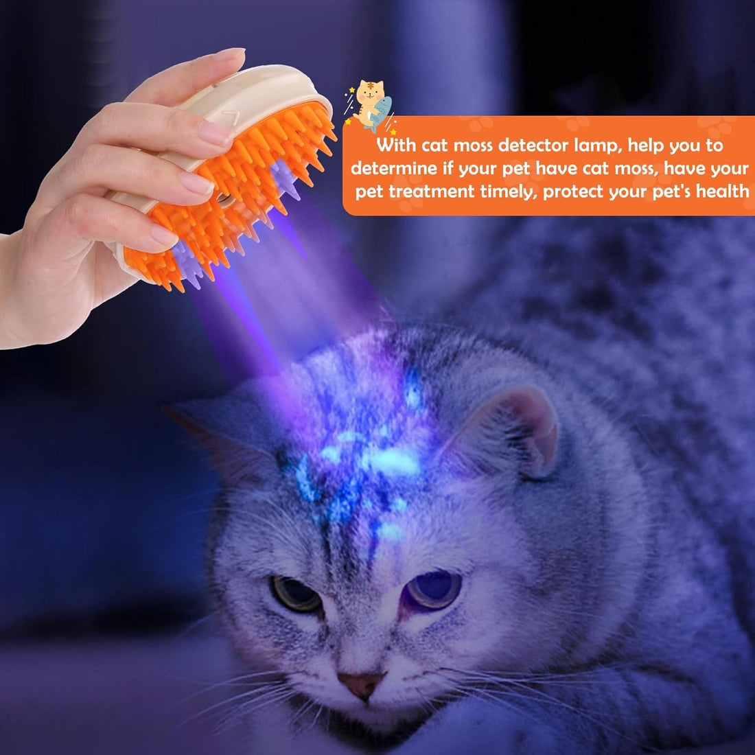 4 In 1 Pet Steam Grooming Brush Hair Removal Massage Tool