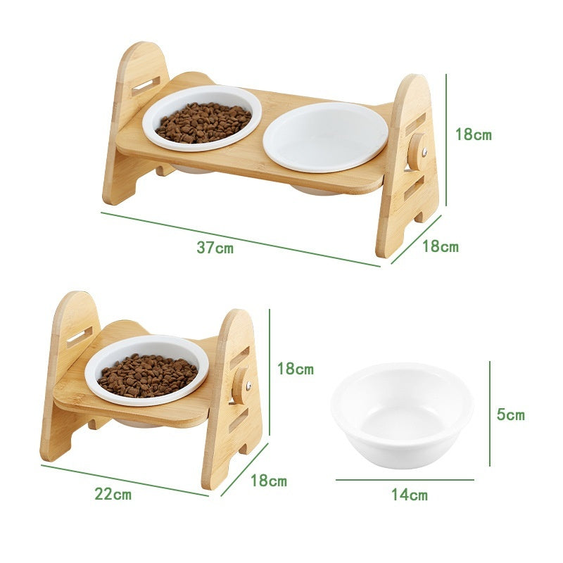 Angled Pet Drinking Bowl Neck Support Anti-Spill Design