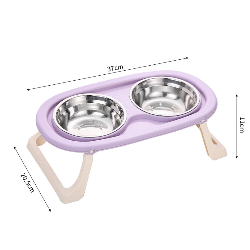 Foldable Stainless Steel Pet Food Bowl Portable Feeding Basin