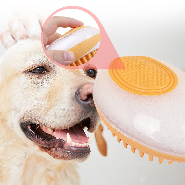 2 In 1 Pet Bath Brush Soft Silicone Massage Grooming Tool