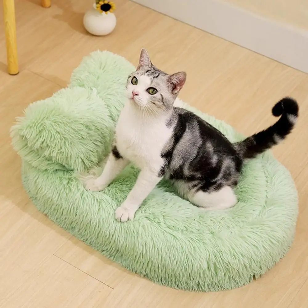Fluffy Anti-Slip Pet Sleeping Nest Winter Comfort Bed