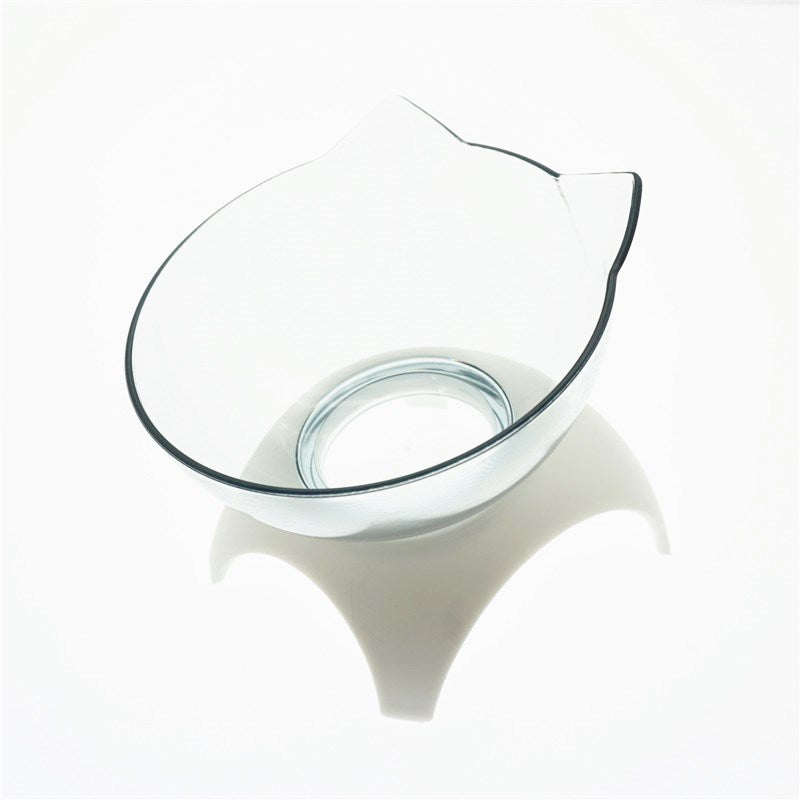 Non Slip Elevated Pet Double Feeding Bowl Transparent Stand