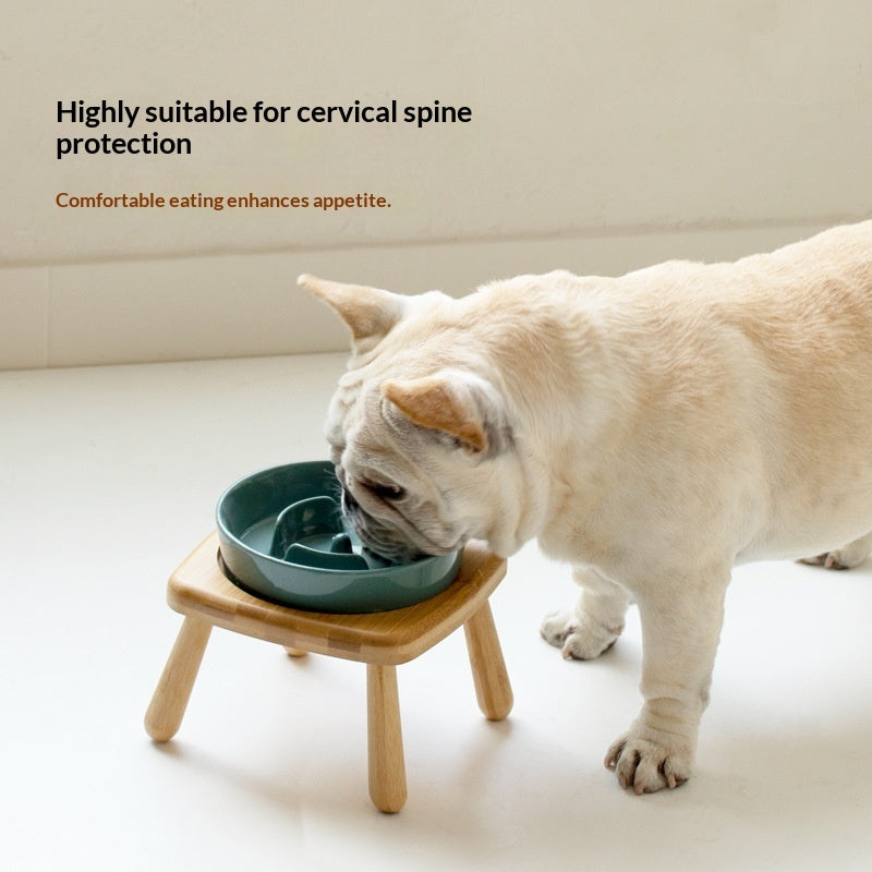 Ceramic Pet Slow-Feeding Anti-Choking Tip-Proof Bowl