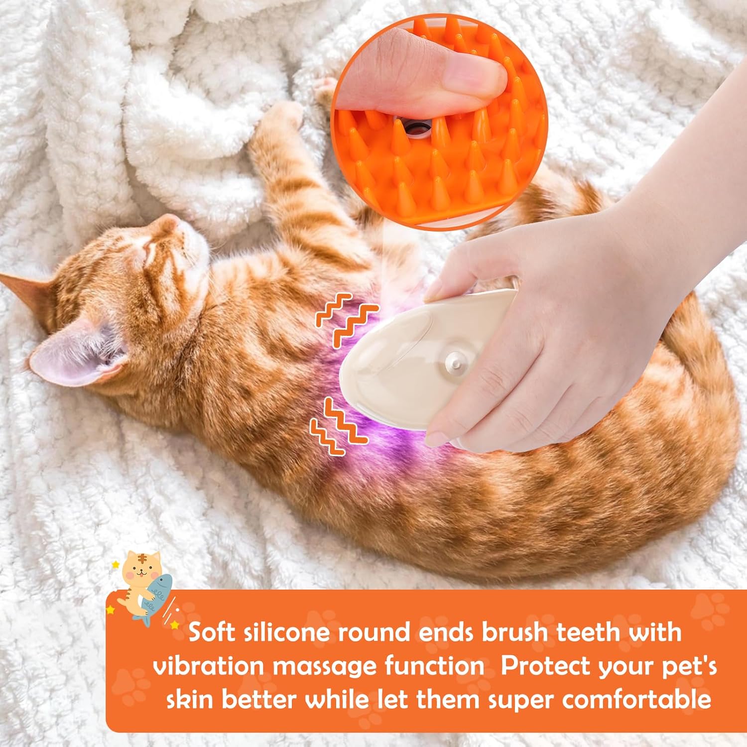 4 In 1 Pet Steam Grooming Brush Hair Removal Massage Tool