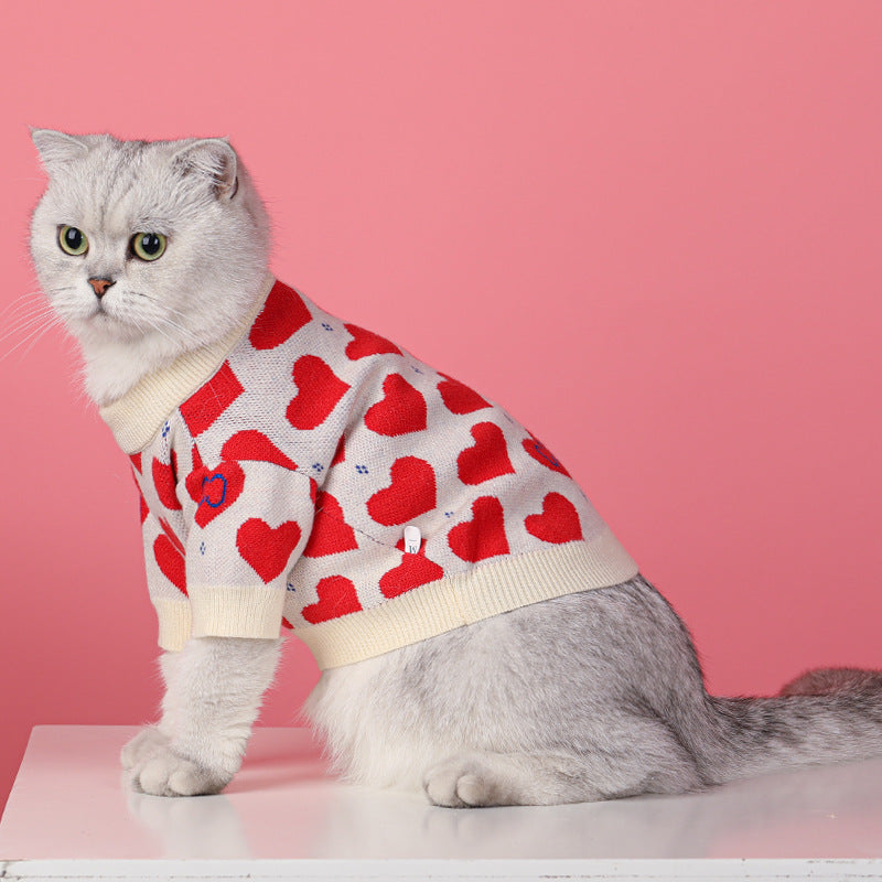 Knitted Pet Sweater Warm Cozy Small Breed Apparel