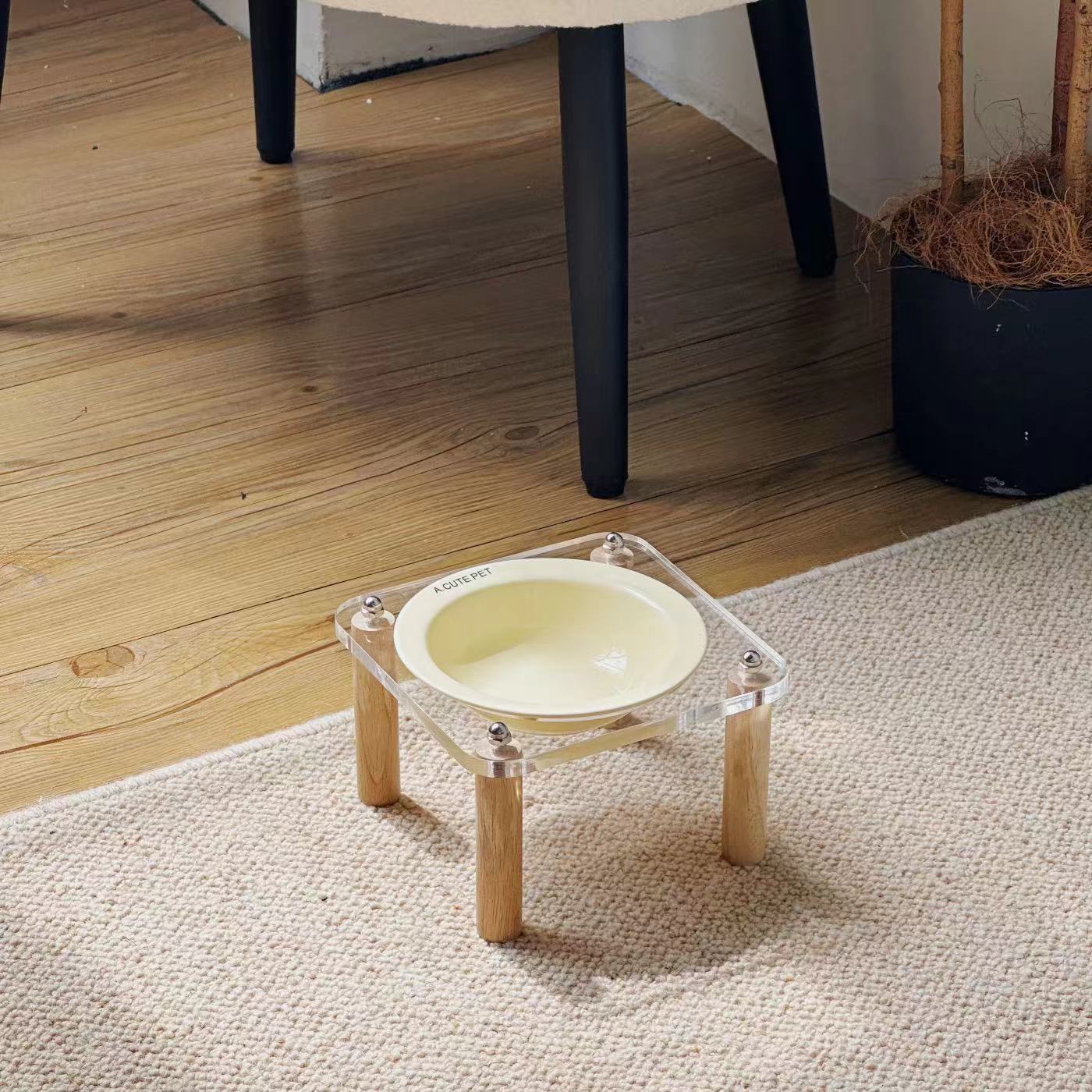 Anti-Tumble Elevated Ceramic Pet Double Feeding Bowl