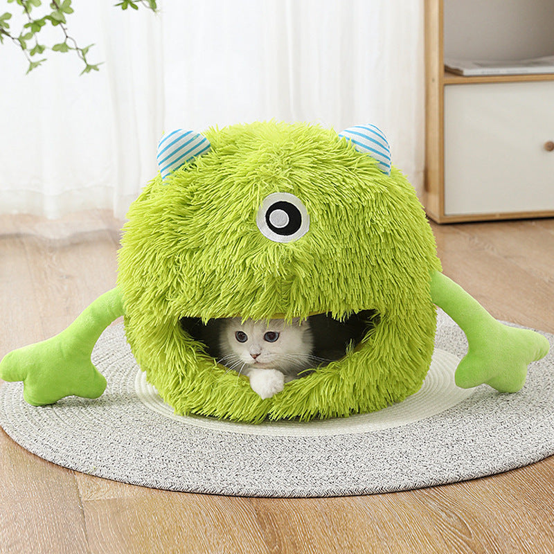 Machine Washable Calming Fluffy Round Pet Bed