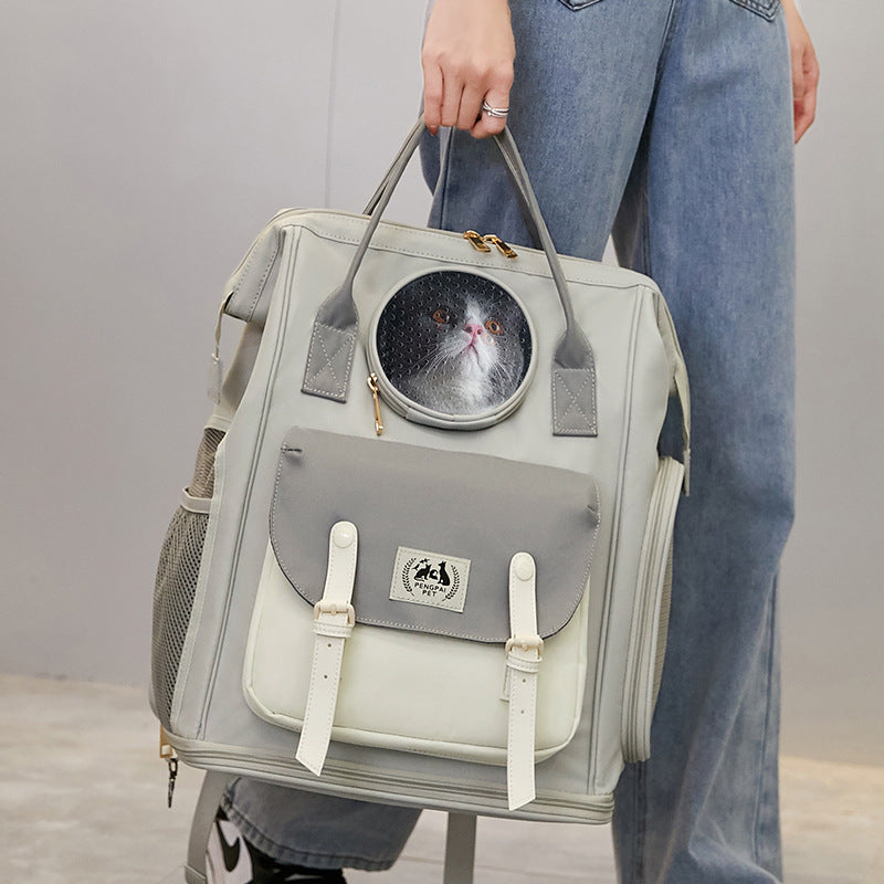 Large Capacity Breathable Pet Backpack Portable Travel Carrier