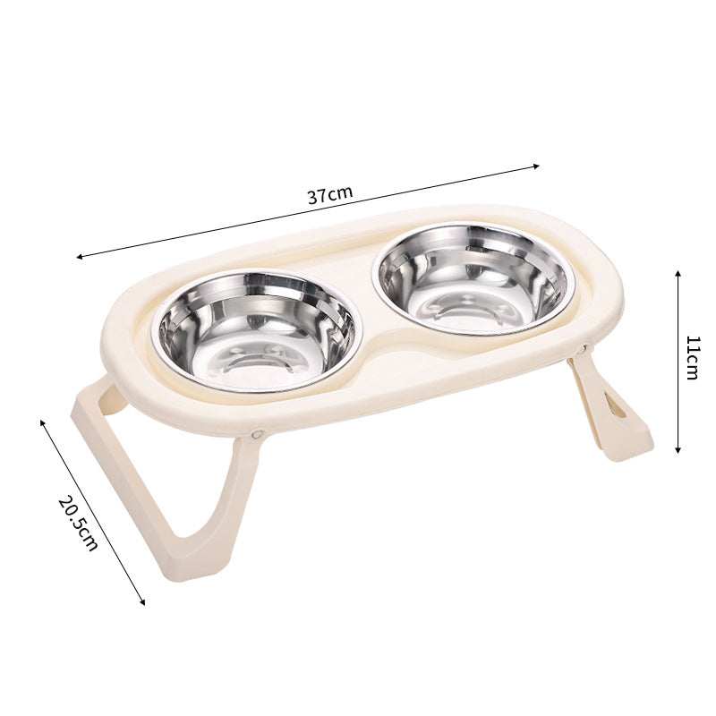 Foldable Stainless Steel Pet Food Bowl Portable Feeding Basin