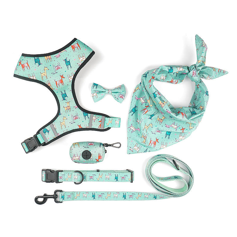 Bow Design Pet Harness Leash For Comfortable Walking