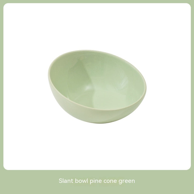 Ceramic Beveled Pet Feeding Bowl Stylish Durable Design