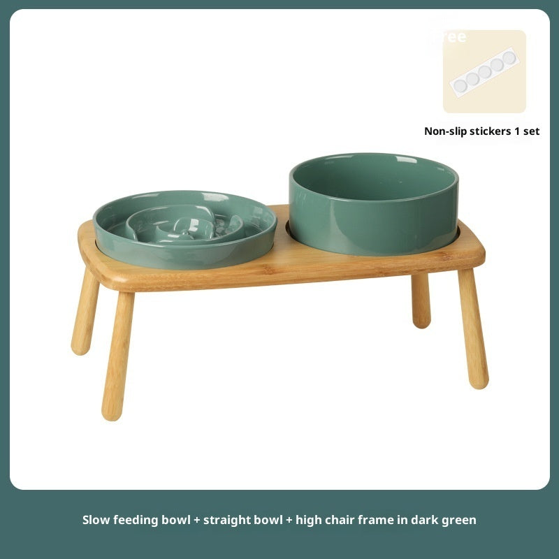 Ceramic Pet Slow-Feeding Anti-Choking Tip-Proof Bowl