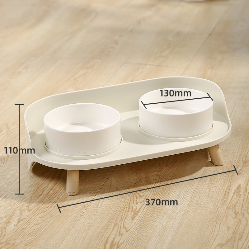 Adjustable Tilted Pet Double Feeding Bowl Spill Proof Design