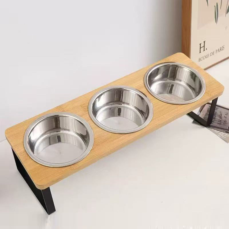 Elevated Stainless Steel Pet Food Bowl Anti-Tip Large Capacity