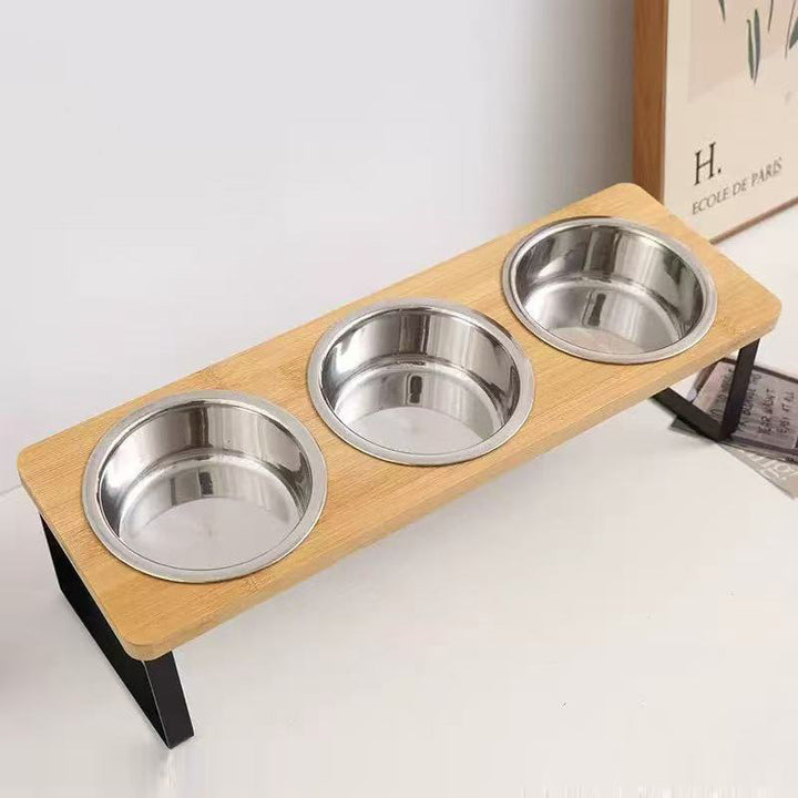 Elevated Stainless Steel Pet Food Bowl Anti-Tip Large Capacity