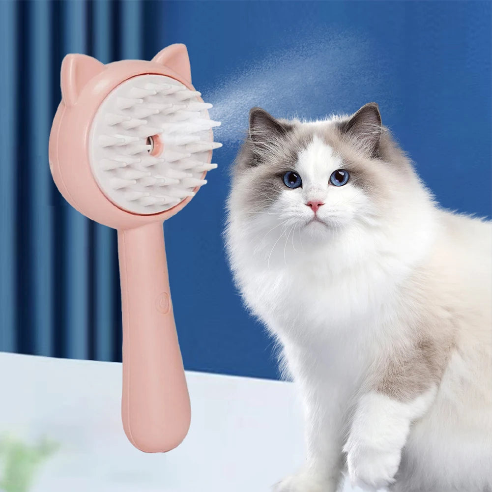 Rechargeable Pet Grooming Mist Brush Self Cleaning Slicker Tool