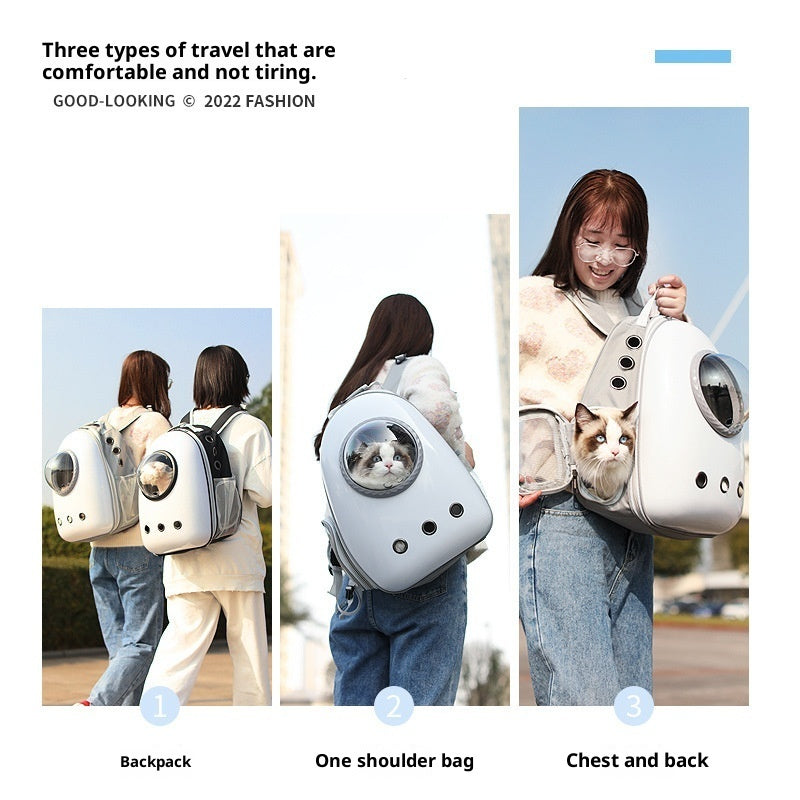 Large Capacity Side Open Pet Backpack Portable Carrier Bag