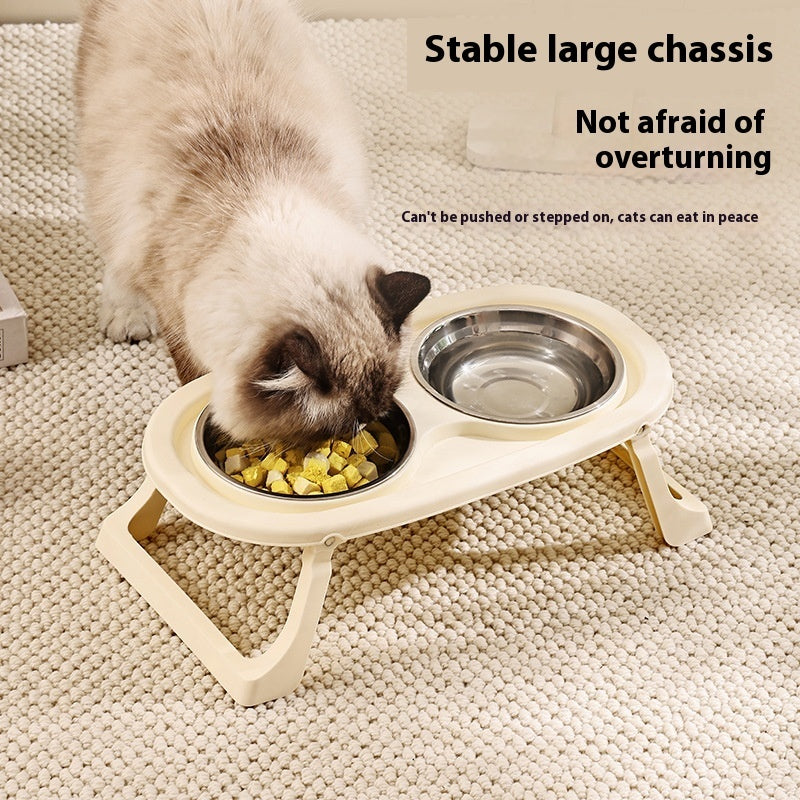 Foldable Stainless Steel Pet Food Bowl Portable Feeding Basin