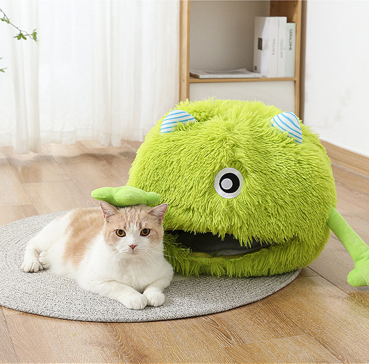 Machine Washable Calming Fluffy Round Pet Bed