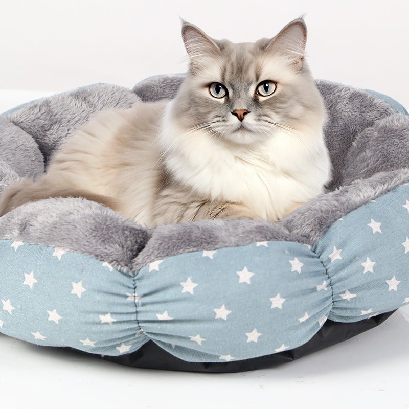 Calming Donut Round Fluffy Pet Bed For Small Pets