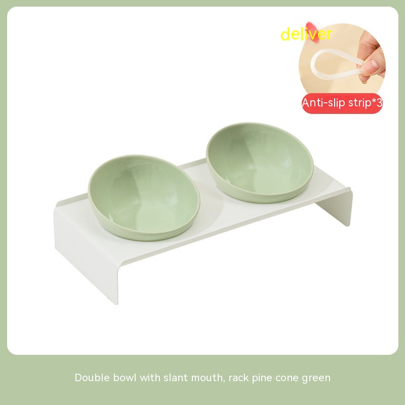 Ceramic Beveled Pet Feeding Bowl Stylish Durable Design