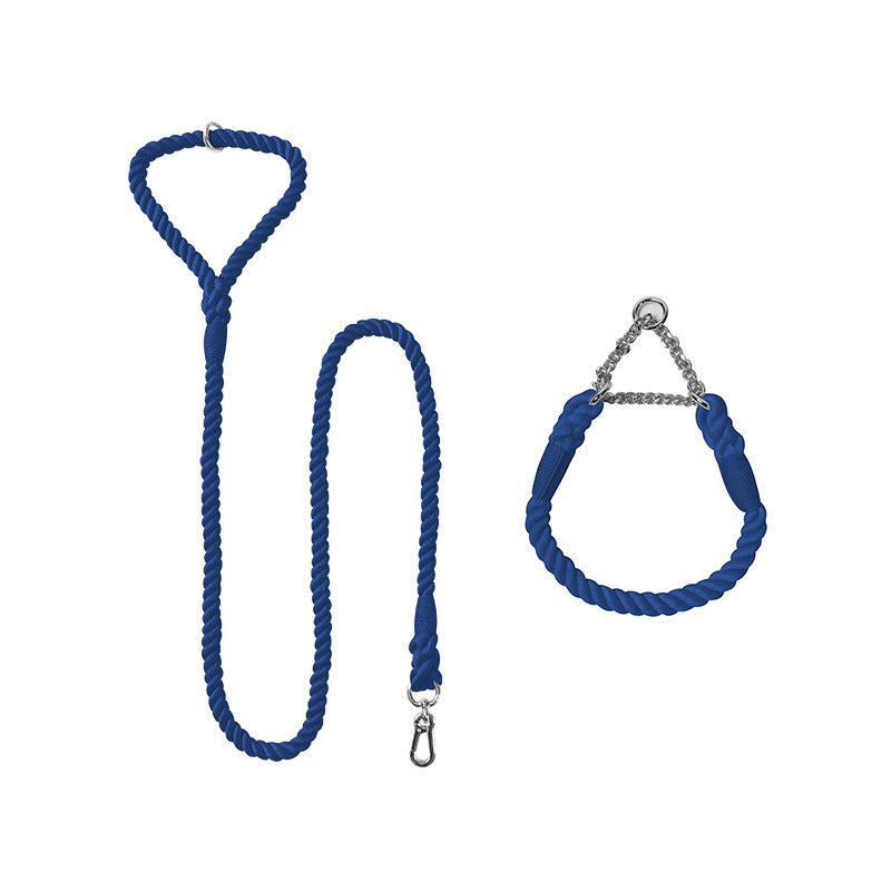 Woven Cotton Pet Collar And Leash Set