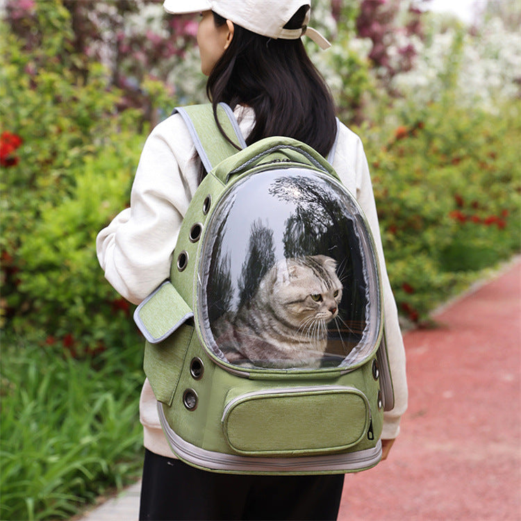 Portable Transparent Space Capsule Pet Backpack Diaper Carrier Bag