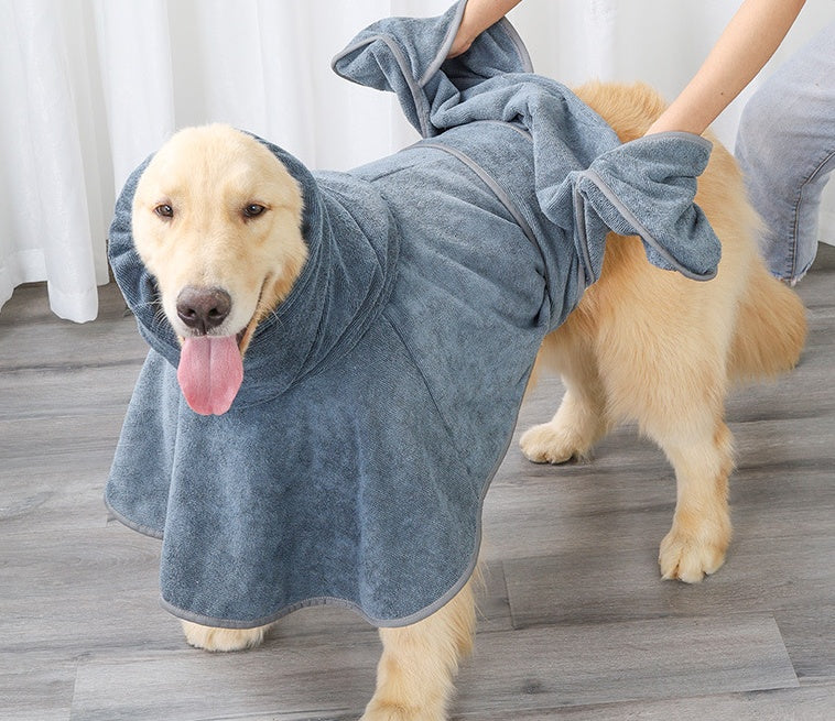 Highly Absorbent Pet Bathrobe Cotton Towel Pet Apparel