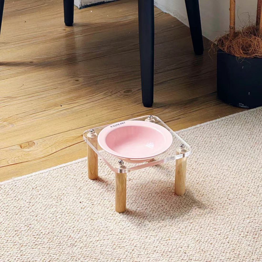 Anti-Tumble Elevated Ceramic Pet Double Feeding Bowl