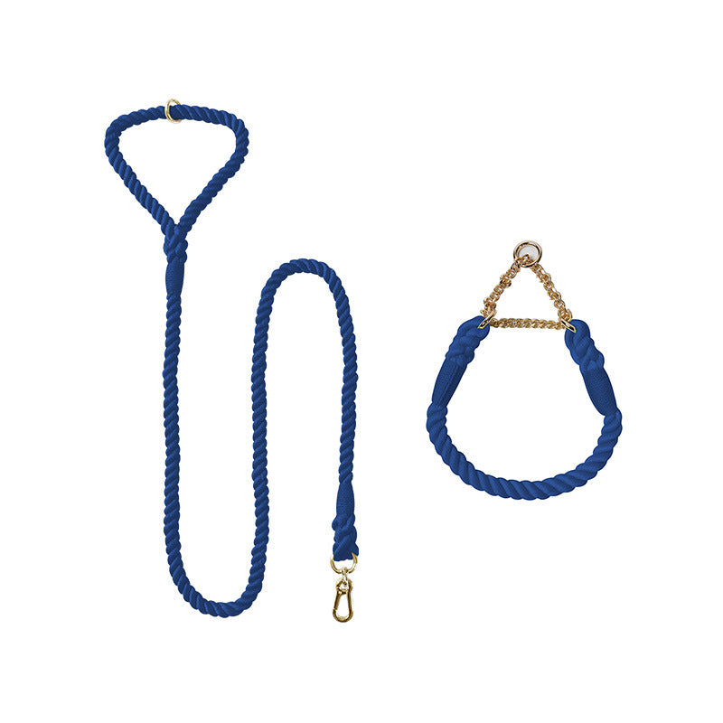 Woven Cotton Pet Collar And Leash Set