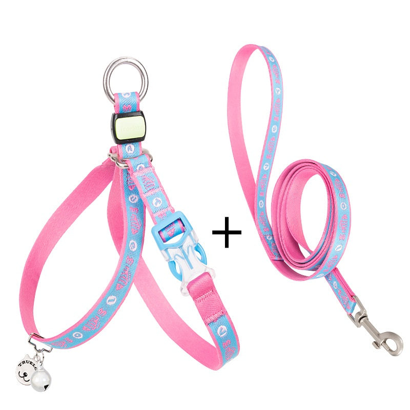 Bell Chest Strap Pet Harness Vest Leash For Small Pet