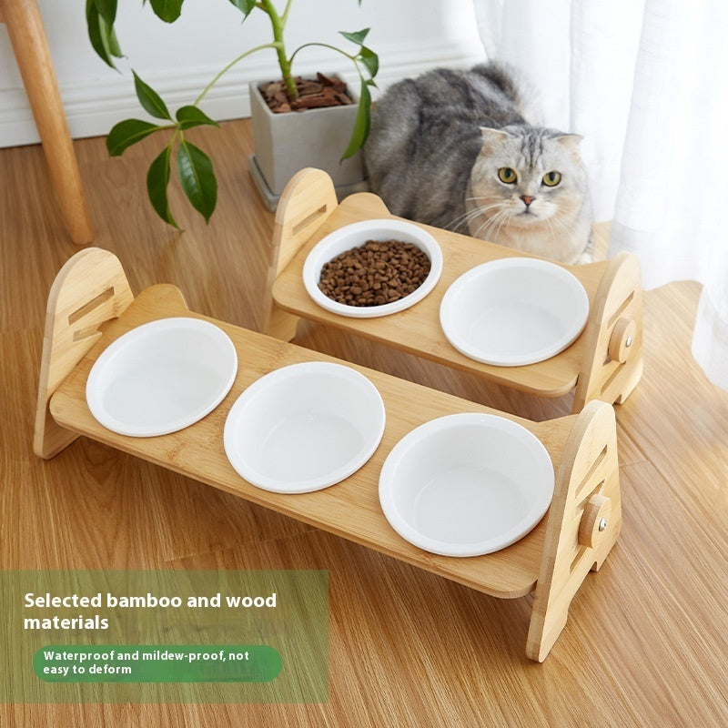 Angled Pet Drinking Bowl Neck Support Anti-Spill Design
