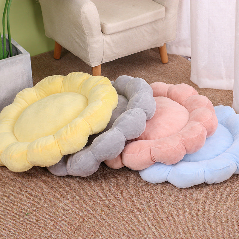 50x50cm Multicolor Petal Plush Half-Surround Soft Pet Bed