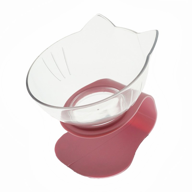 Non Slip Elevated Pet Double Feeding Bowl Transparent Stand