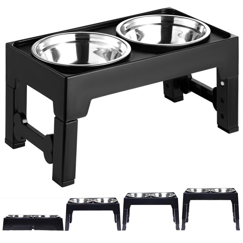 Elevated Pet Feeding Bowl Neck Support Anti-Tip Design