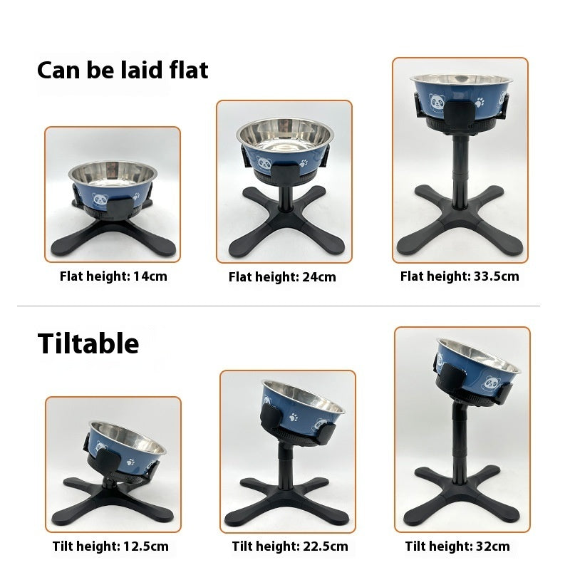 Pet Adjustable Elevated Anti-Tumble Feeding Bowl Bracket