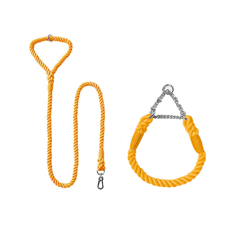 Woven Cotton Pet Collar And Leash Set