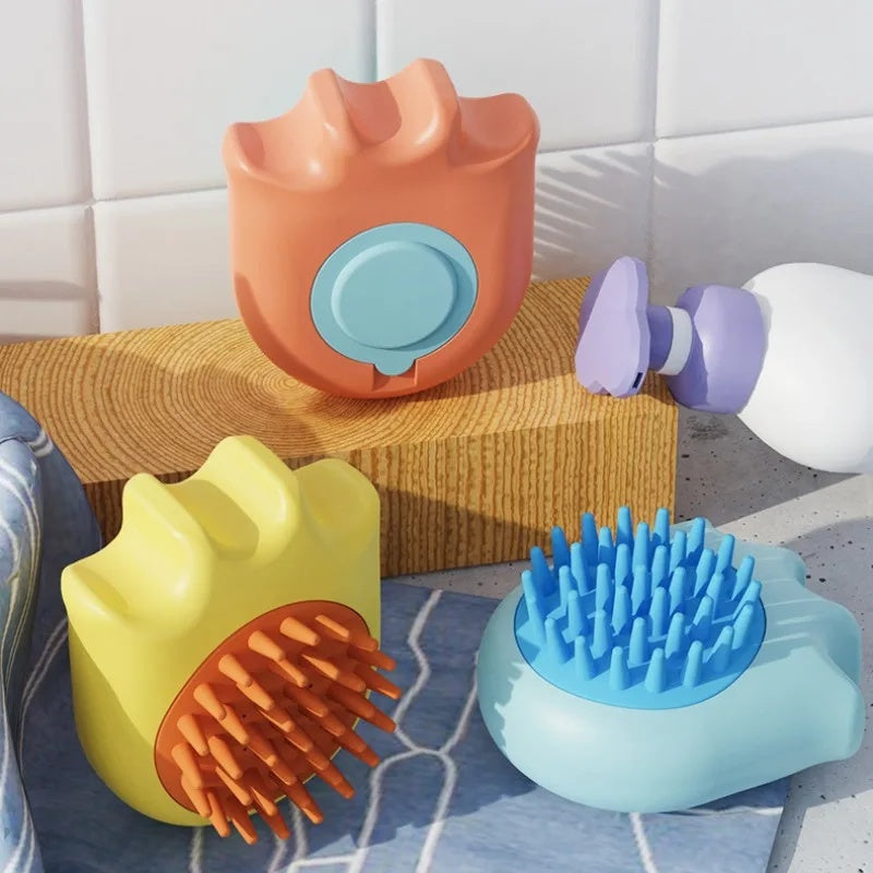 Pet Bath Massage Brush Shampoo Dispenser Cleaning Tool Pet Supplies