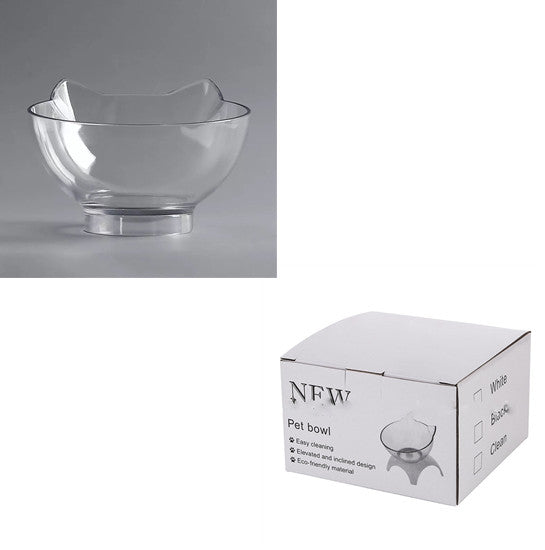 Non Slip Elevated Pet Double Feeding Bowl Transparent Stand