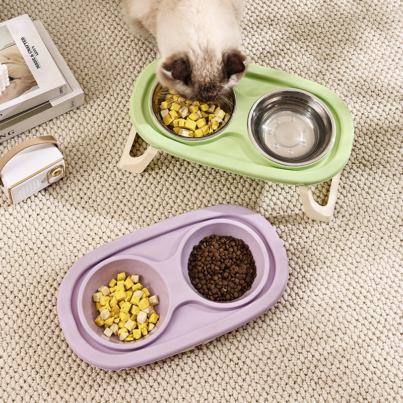 Foldable Stainless Steel Pet Food Bowl Portable Feeding Basin