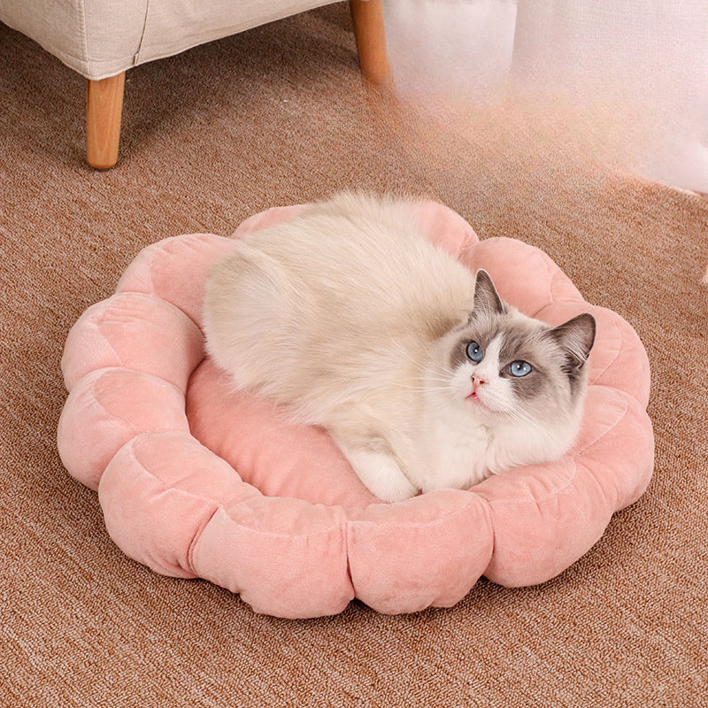 50x50cm Multicolor Petal Plush Half-Surround Soft Pet Bed