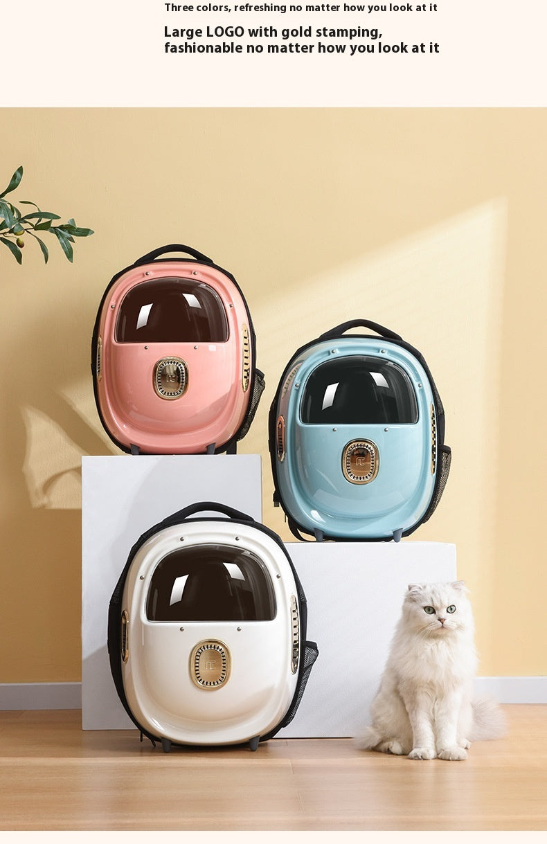 Portable Heated Pet Astronaut Backpack Ventilated Carrier Bag