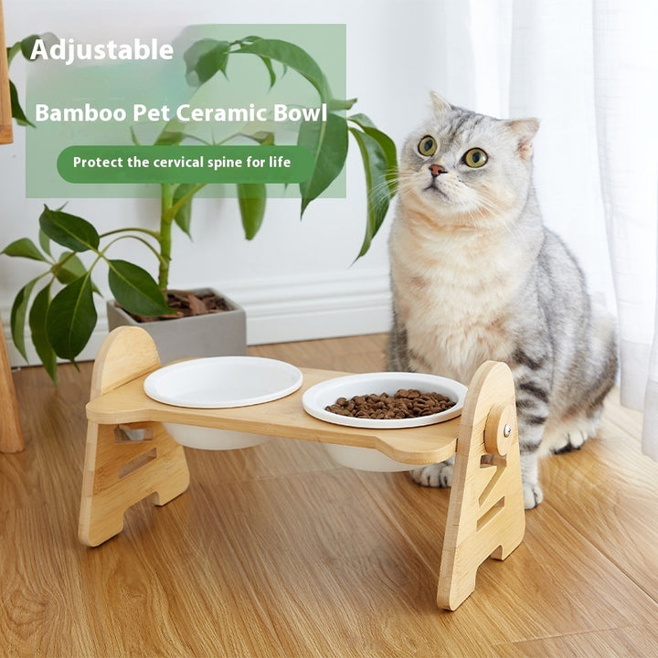 Angled Pet Drinking Bowl Neck Support Anti-Spill Design