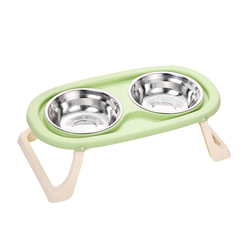 Foldable Stainless Steel Pet Food Bowl Portable Feeding Basin