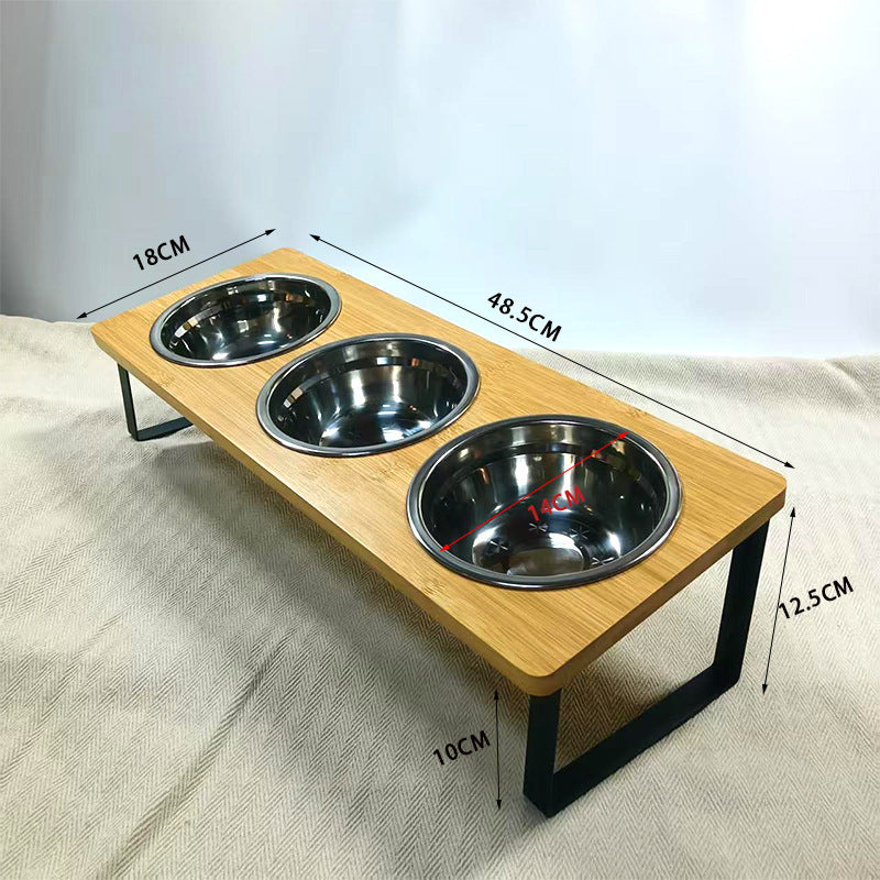 Elevated Stainless Steel Pet Food Bowl Anti-Tip Large Capacity